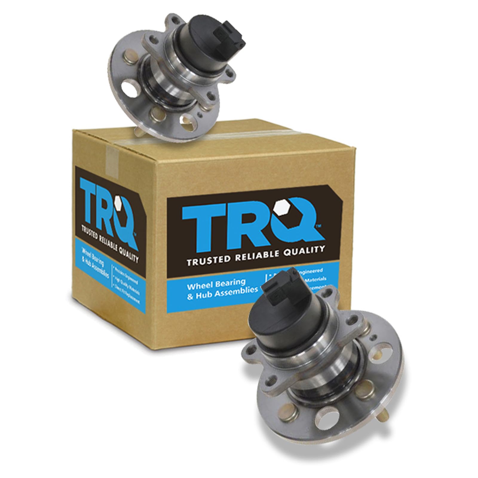 TRQ 2 Piece Rear Wheel Bearing &amp; Hub Assembly Set