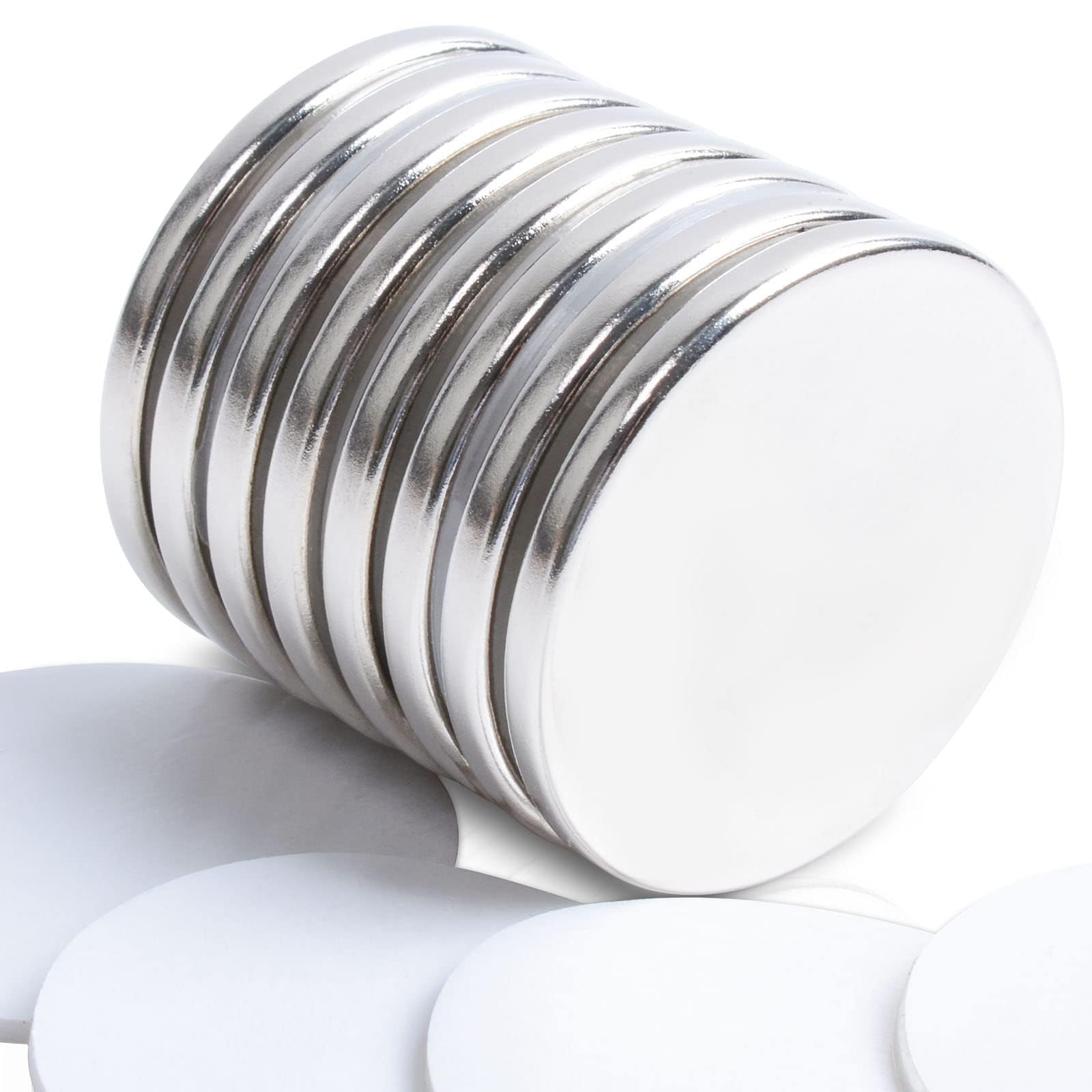 FPMYB Strong Neodymium Disc Magnets, 32 x 3 mm Round Powerful Permanent Rare Earth Magnets, Large Thin Magnets for Fridge, Craft, Office, Building, Industrial, Scientific Pack of 6