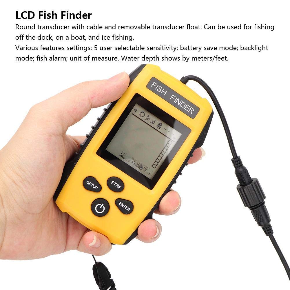 Draagbare Fishfinder met Sonarsensor, Detecteert Waterdiepte en