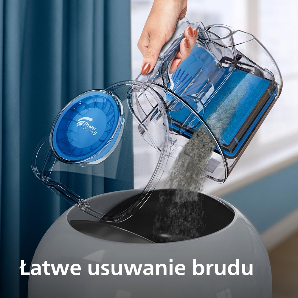 Philips PowerPro Compact Odkurzacz Bezworkowy, 900 W, PowerCyclone 5