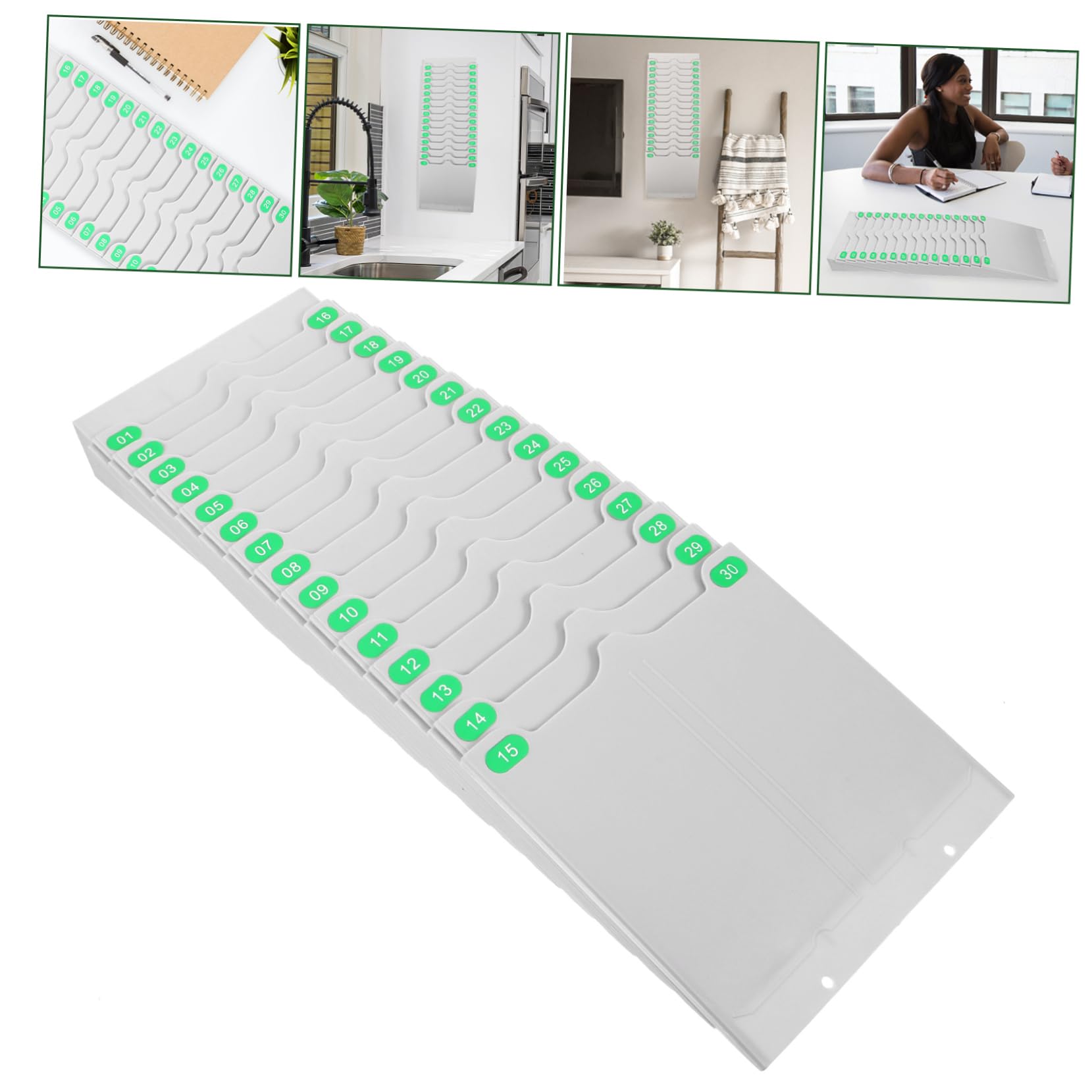 Porta Tessere Presenze Espandibile 30 Scomparti in Plastica | Organizer Schede Orario, Scaffale Pratico per Impiego Ripetuto, Struttura Flessibile