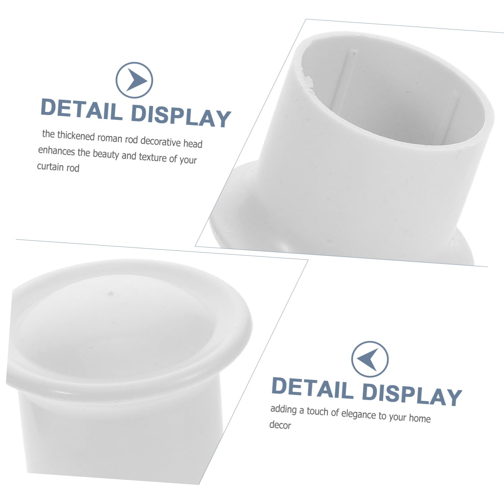 Embout Décoratif pour Tringle à Rideaux Blanc 95 Pcs en Plastique