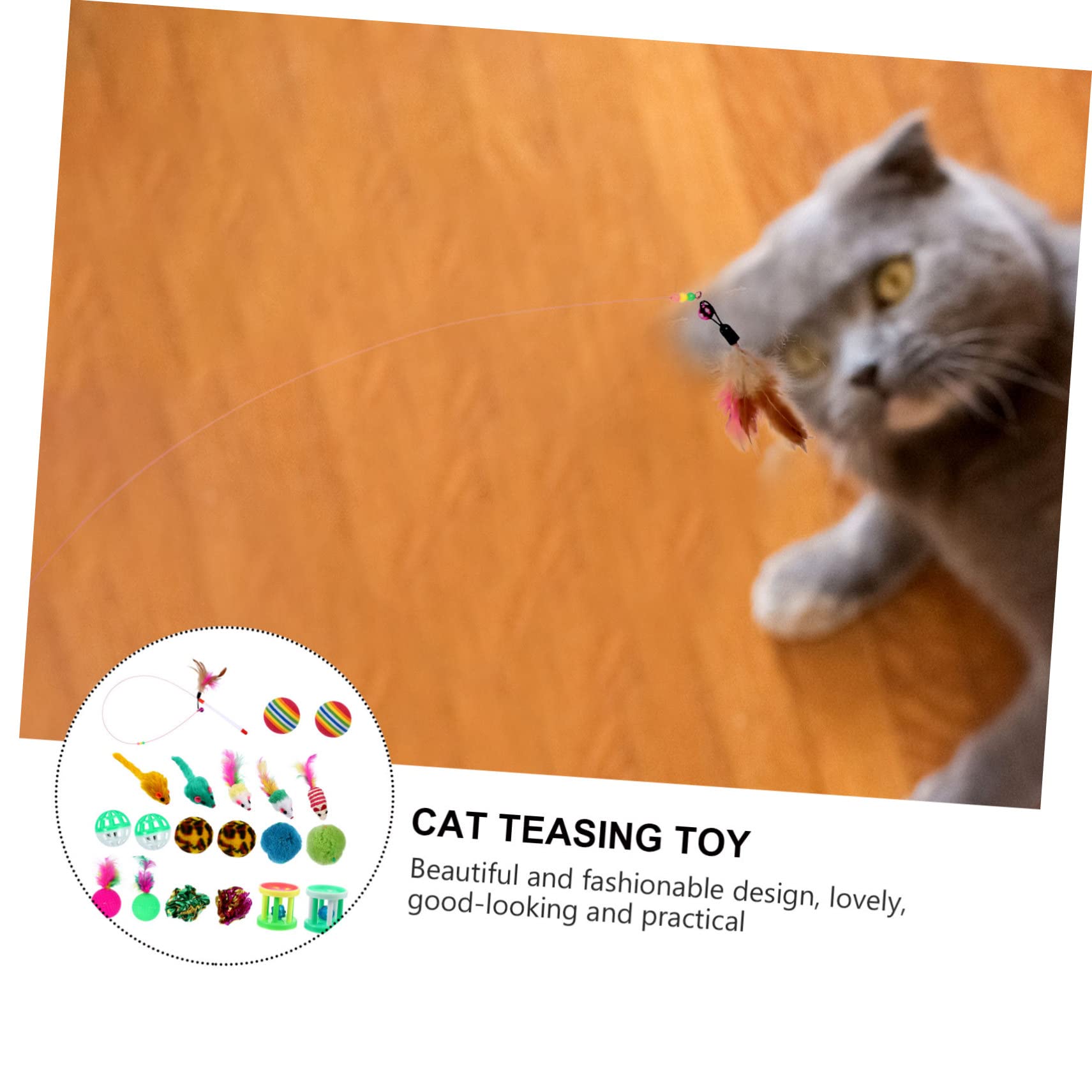 Milisten 40 Uds Conjunto De Navidad para Mascotas Juguete De para Gatos Divertido Palo para Gato Juguetes para Gatos Varita De Juguete Interactiva para Gatos Juguete De Peluche