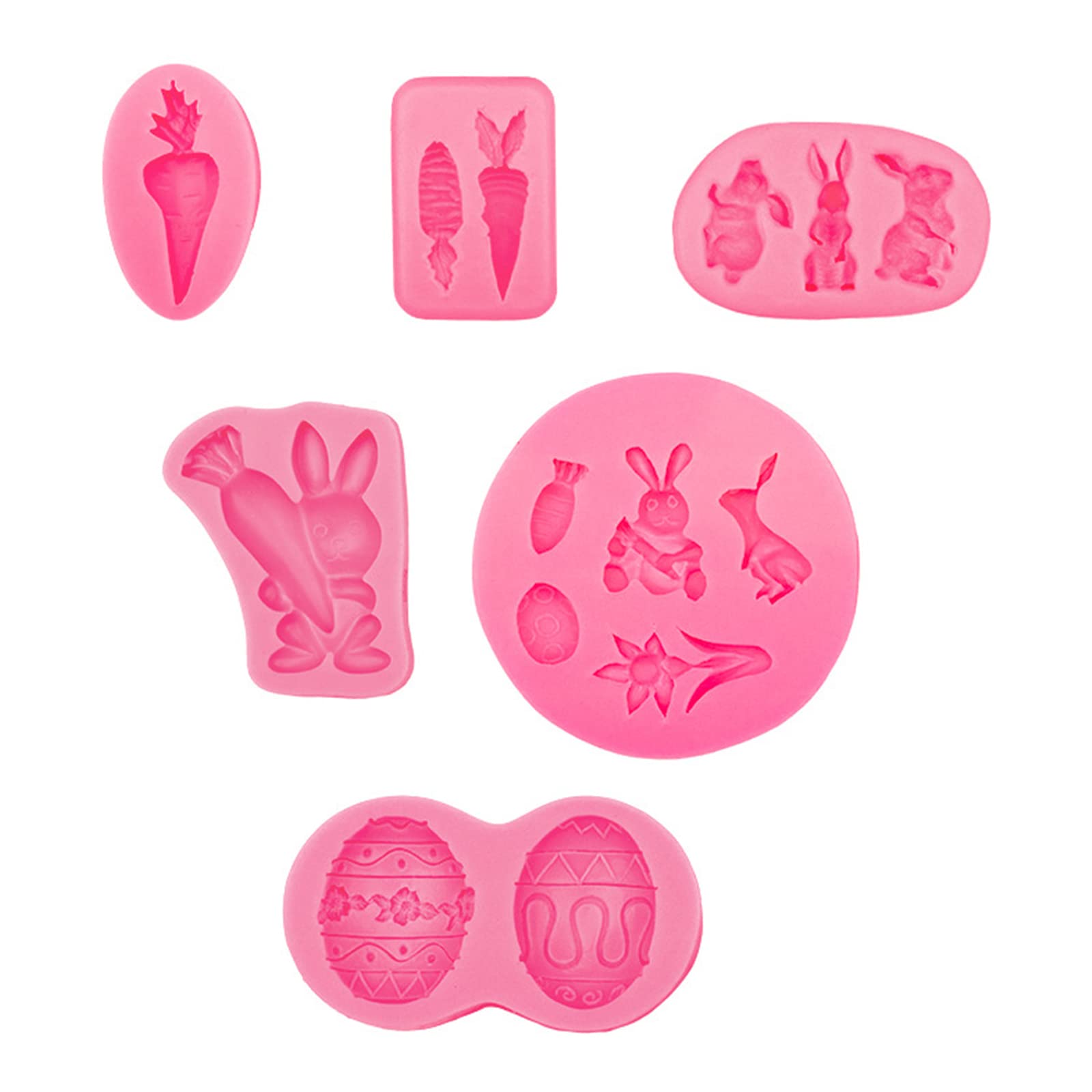 Mhadbkh Multicolor 6Pcs Easter Carrot Egg Shaped Silicone Mold Fondant Chocolate Cake Dessert Kitchen Baking Tool Fondant Molds For Cake Decorating Christmas Silicone For Decorating Tools