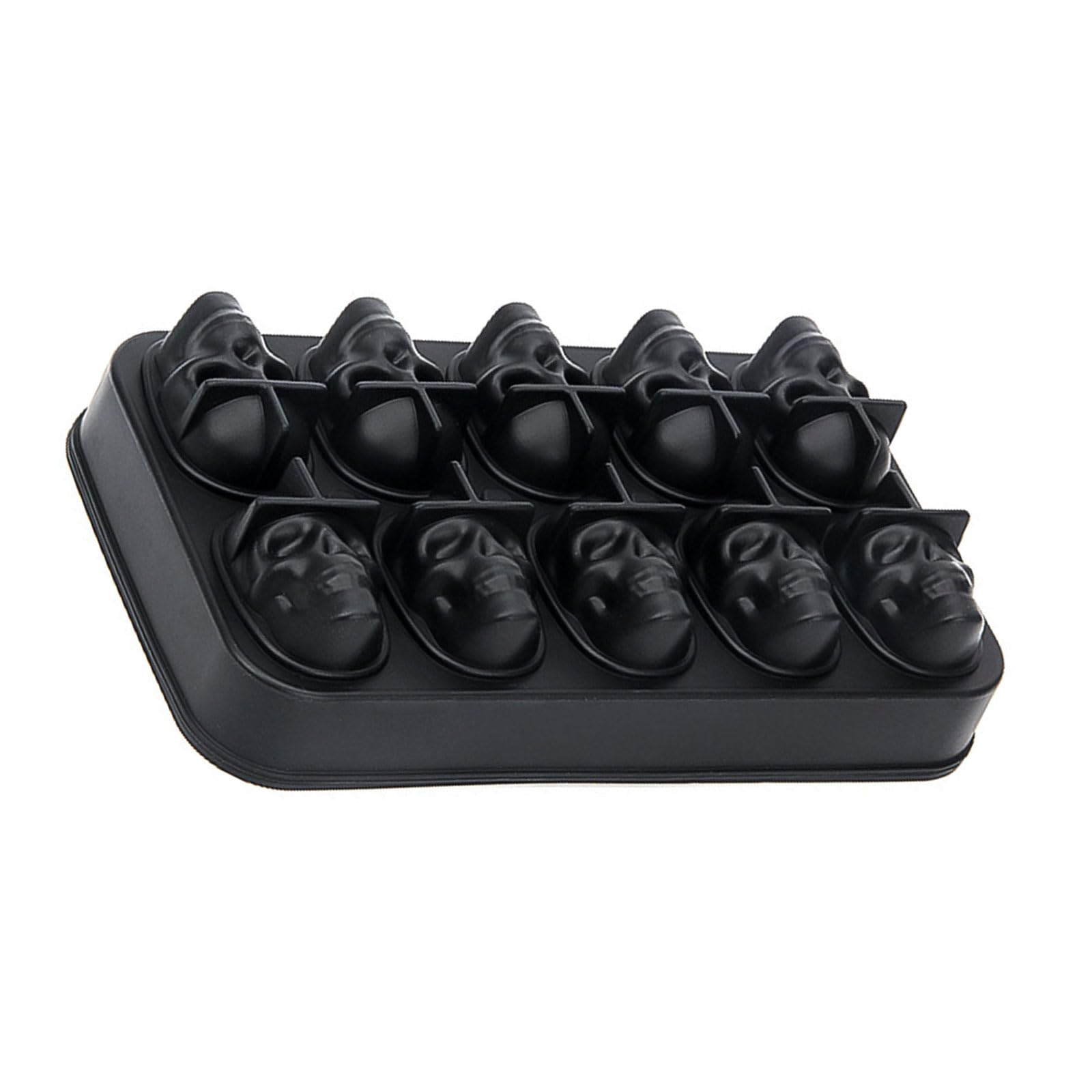 PANGBOER Easy Release Silicone Skull Ice Cubes Tray for Halloween Parties Flexible Ice Maker for Whiskeys Cocktails Juices Elastomer Skull Tray