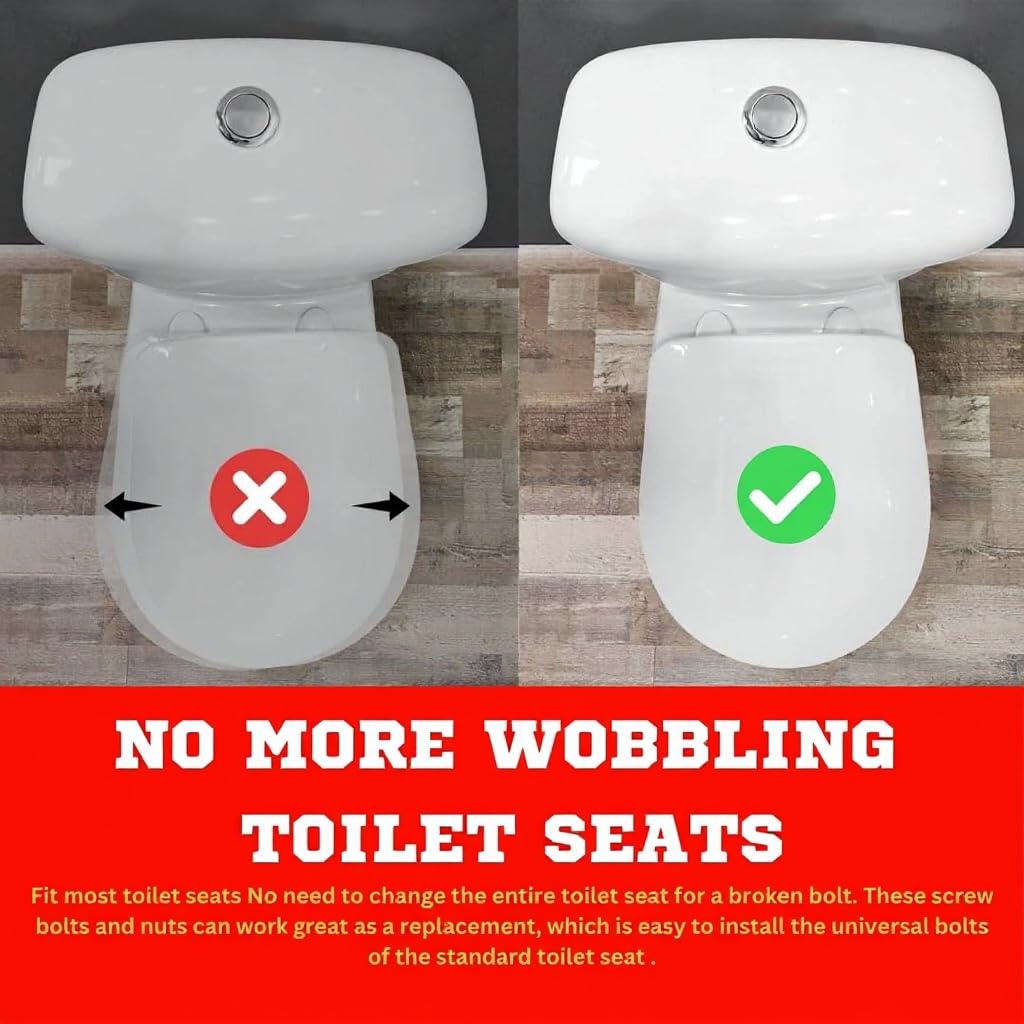 Elegant Casa Western Toilet Soft Close Seat Cover QQ Hinges Quick Release Repairing Kit Spare Part Accessories With Screws, Nuts, Washers Clamp White Color 1 Pair Set Hinge 55 Mm, 10L x 5W CM)-1 Pair - Image 9 thumbnail