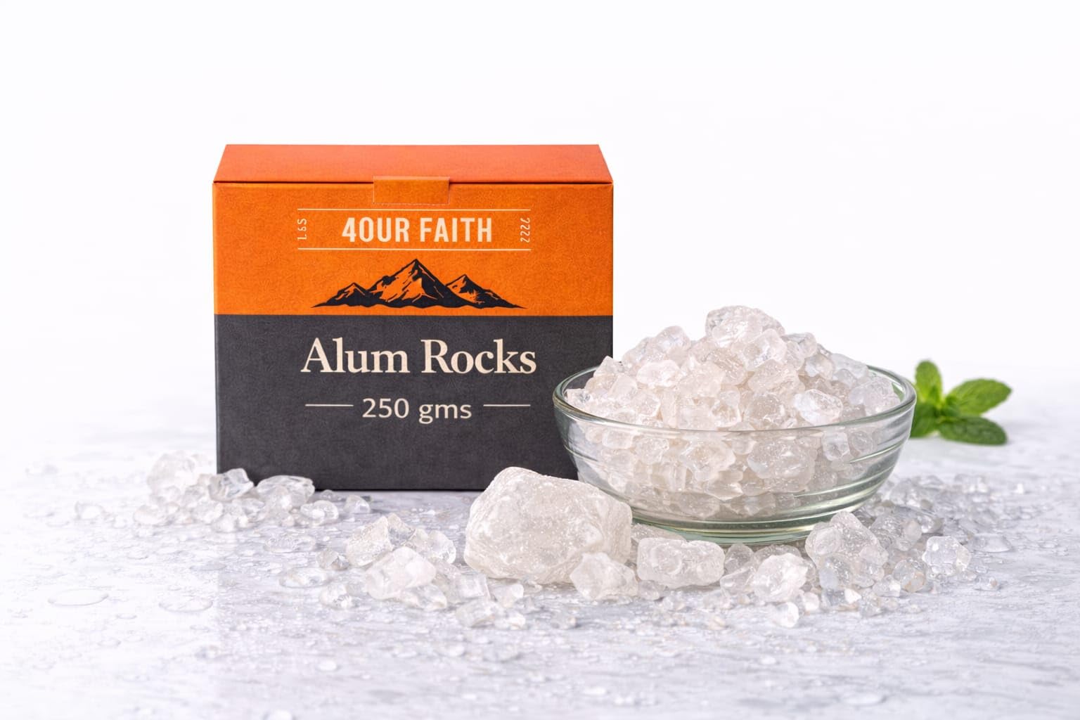 Fourfaith Potassium Alum Rock (Fitkari/Phitkari) 250g – 100% Natural Alum for Skincare & Odor Control, Pure Grade for Face and Body, Cruelty-Free