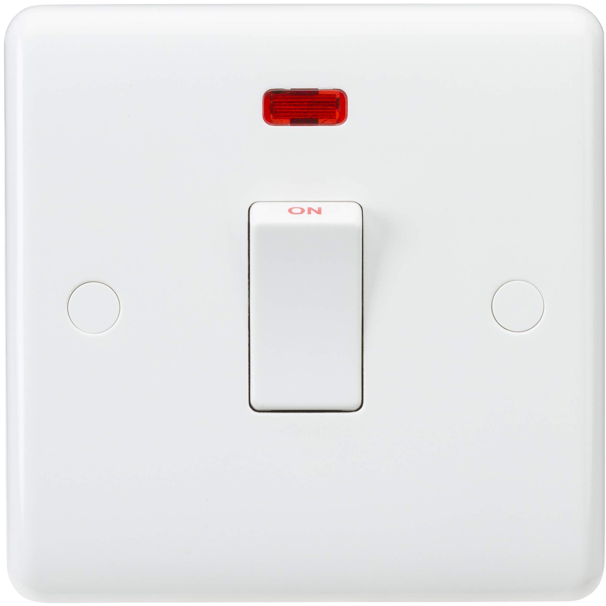 Knightsbridge Curved Edge Cu8342 20 A Flex Outlet Plate, 230 V, White