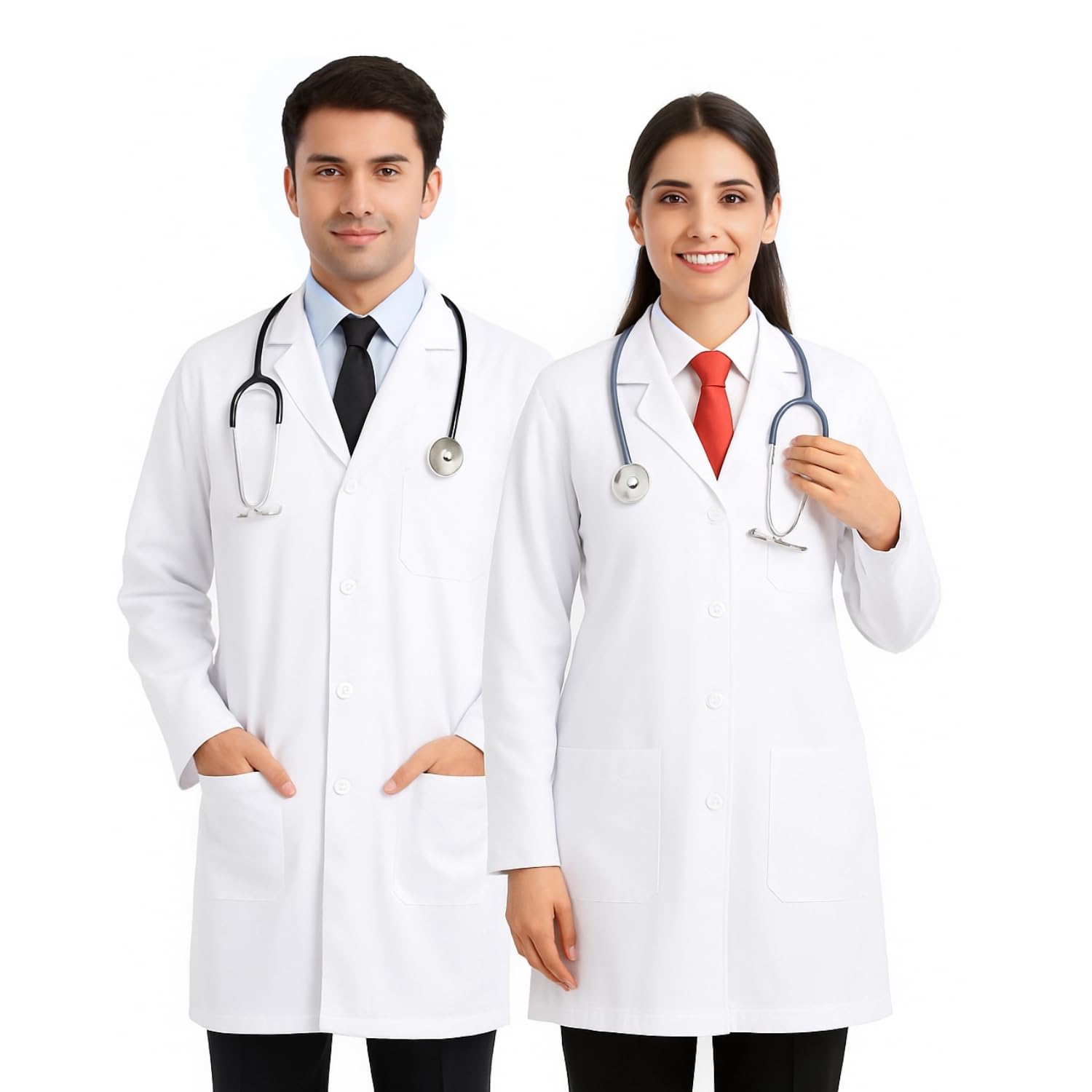 Professional Lab Coat for Women & Men|White full Sleeves Long Doctor Coat Uniform for Nurse Medical Student Laboratory, 3 Pocket,100% Poly Cotton,Casual Fit, Anti Wrinkle,Durable-image-19