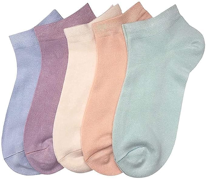 JAGMOOLYA PRODUCTS Premium Soft Cotton Ankle Socks for Women & Girls | Breathable Stretchable Low Cut Socks (Random Color) (Pack of-image-4