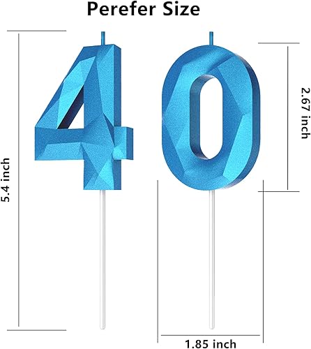 Miniatura 268 de Velas de cumpleaños con número (4 velas rojas) 3D con forma de diamante número Happy Birthday Cake Velas para fiesta de cumpleaños, boda, decoración