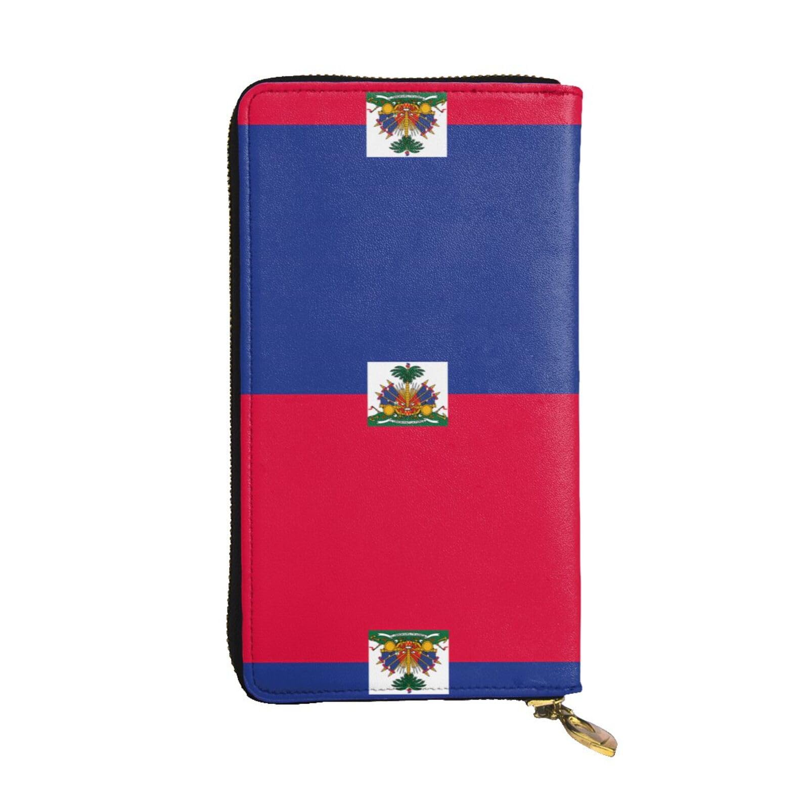 HerYng Haitian flag Long Zip Clutch Wallet - Unisex Phone Case with Credit Card Slots, Coin Compartment, Cash Slot