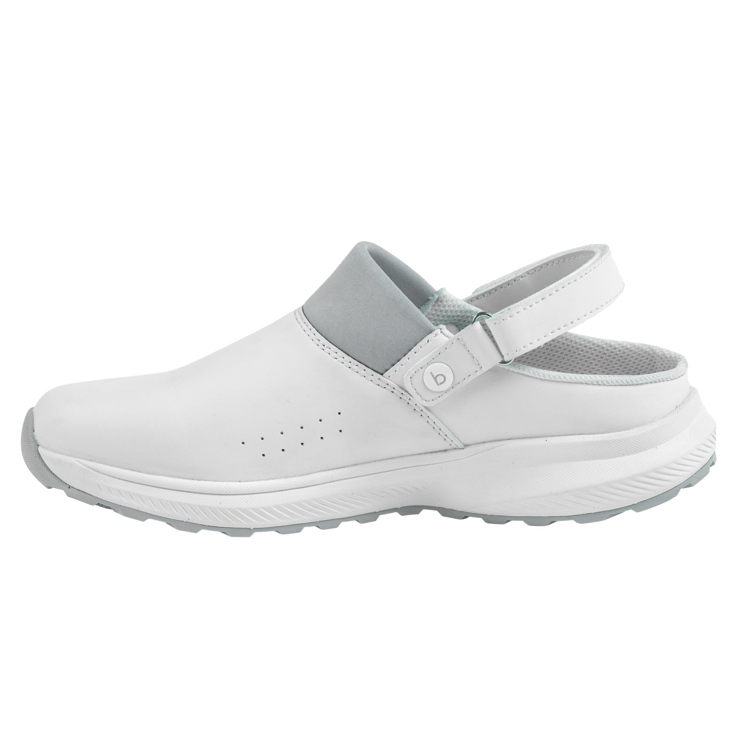 B-well Kai Zuecos médicos blancos – Zapatos de trabajo de enfermería para hombre y mujer, antideslizantes, anatómicos, suela de goma EVA, Blanco, 37