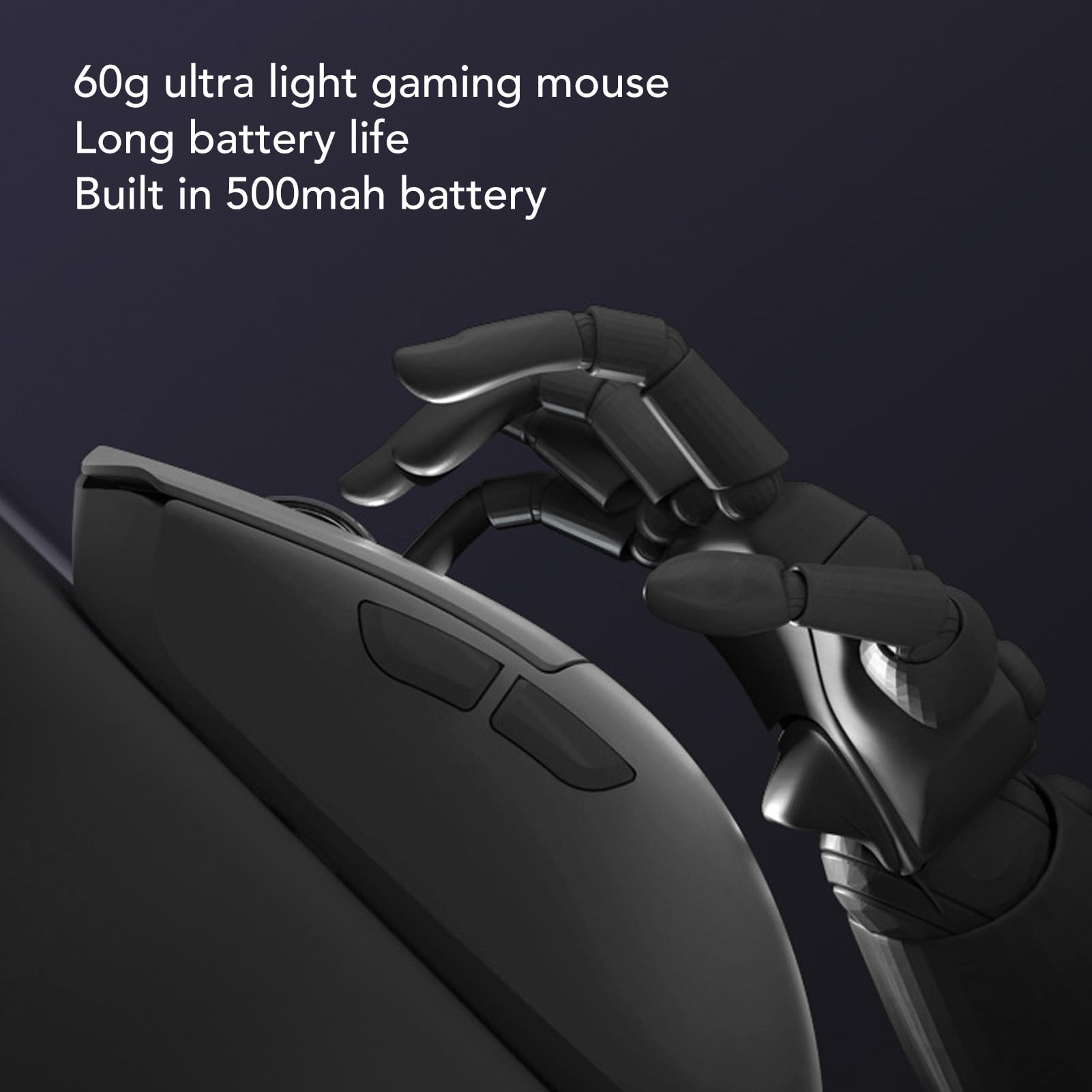 Vikye Mouse da Gioco Wireless 26000 DPI Tri Mode 2.4G USB C Sensore Ottico Mouse da Gioco Leggero per PC Portatile