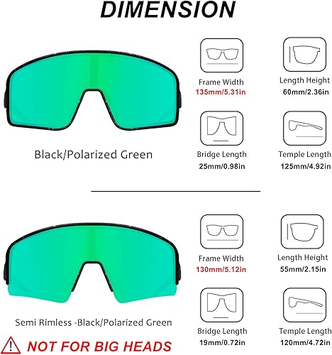 Miniatura 5 de MAXJULI Lentes de sol polarizados para hombres y mujeres, resistentes al viento, para deportes al aire libre, ciclismo, correr, protección UV400,