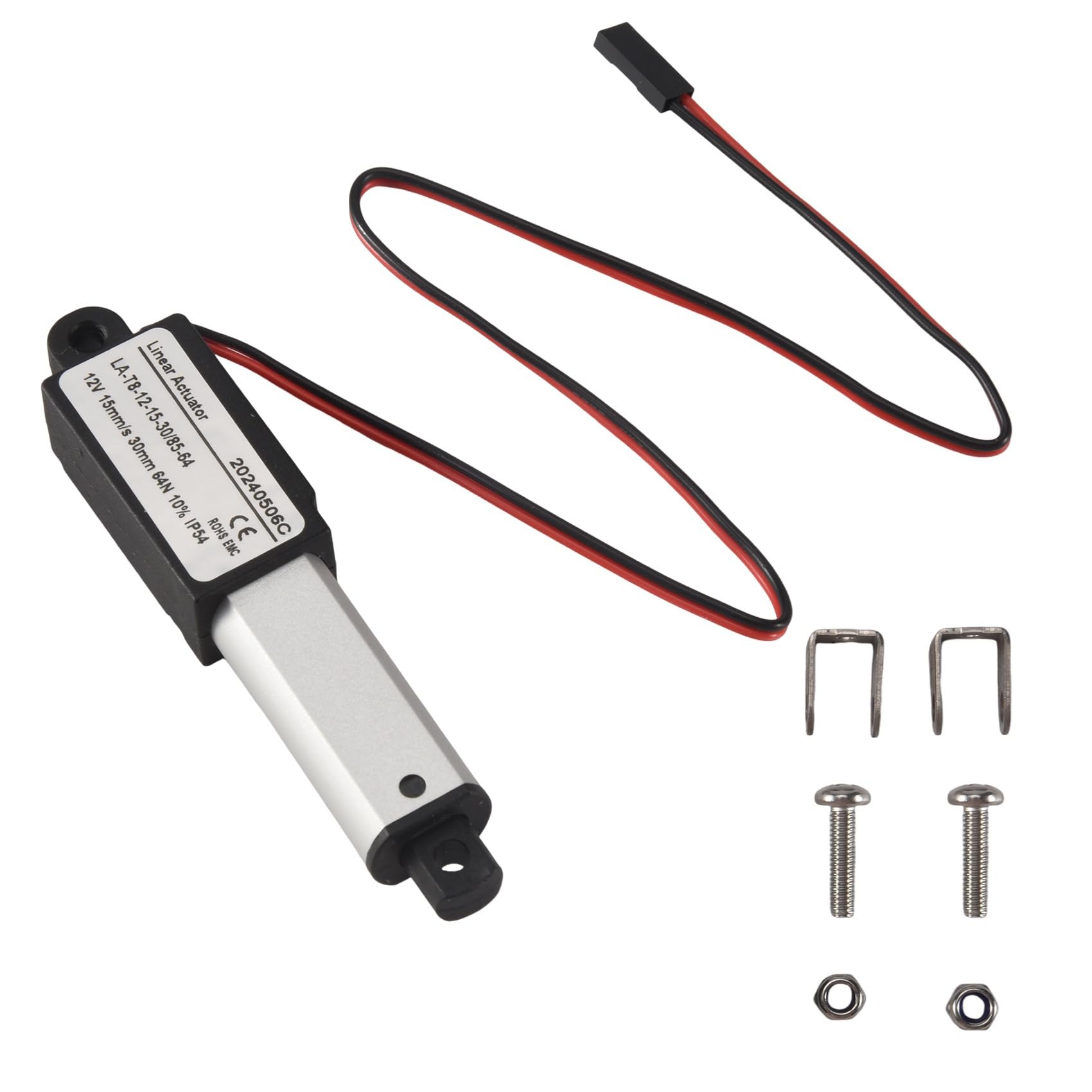 10X Actuador Lineal Eléctrico - de 1,2 Pulgadas, 64N / 14.4Lb, Velocidad 0,6 Pulgadas/S Actuador de Movimiento Impermeable Pequeño 12 V Dc