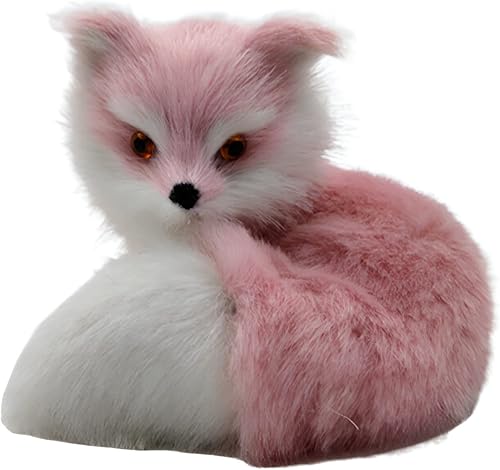 Vista 8 de Fox Toy Simulationwhite Fox Lindo muñeco de peluche realista de zorro azul juguete de peluche (blanco)..