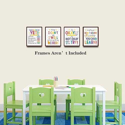 Miniatura 3 de Arte de pared con mentalidad de crecimiento, arte de pared motivacional, citas inspiradoras, arte de pared con frases motivacionales, sin marco.
