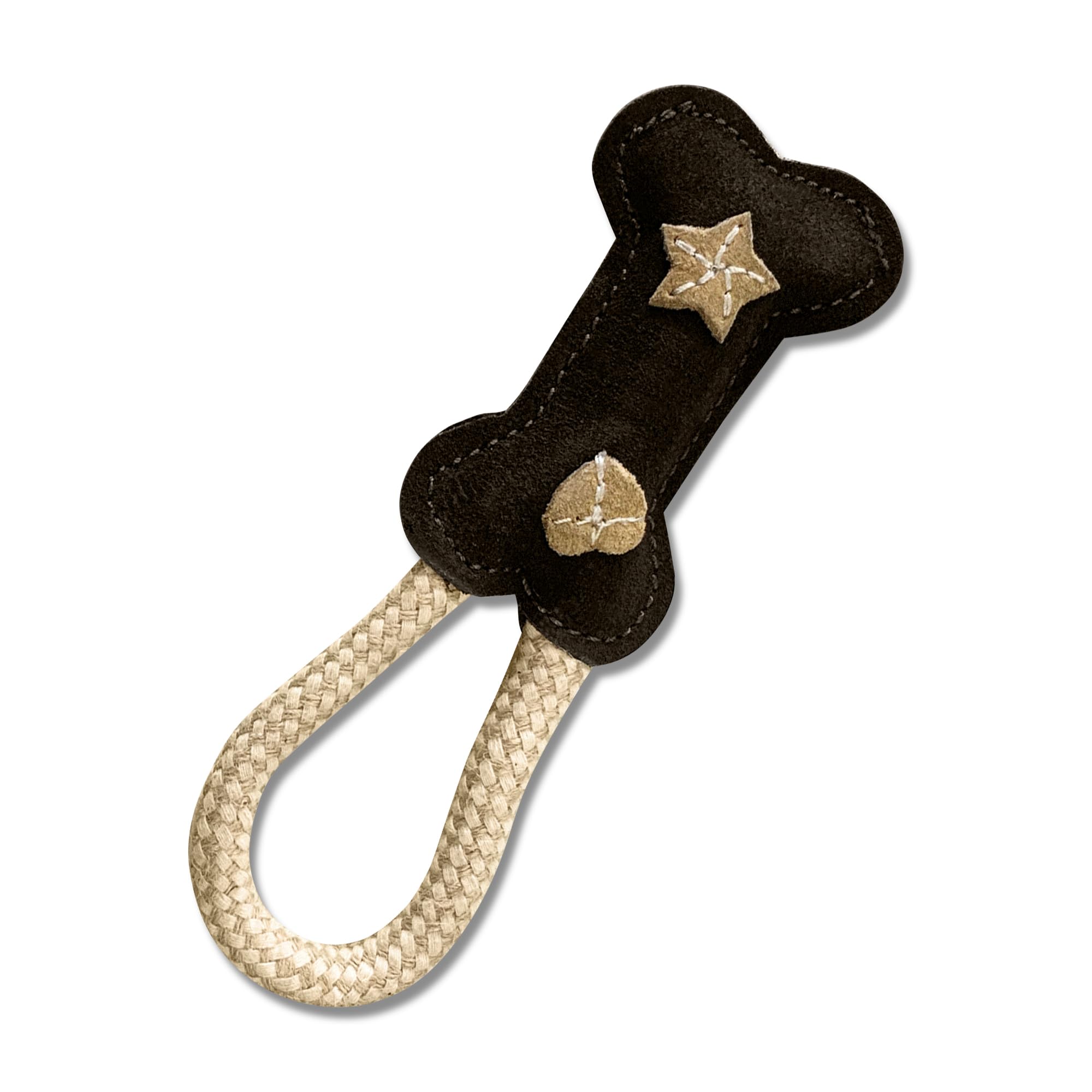 Angel Pet SuppliesClassic Bone Rope Dog Toy, Durable Dog Chew Toys for Interactive Play, Mental Sharpness & Physical Exercise, Naturally Dyed Handmade Puppy Toys and Dog Accessories (10" x 5" x 1")