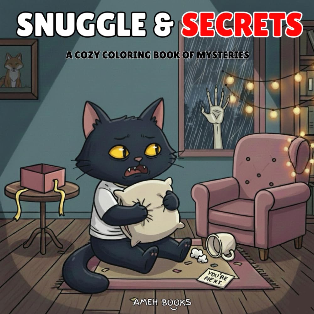 Snuggle & Secrets: A Cozy Coloring Book of Mysteries for Adults - Mysterious and Suspicious Indoor Scenes, Hidden Secrets, and Soft Eerie Moments to ... (Not for Kids) (Cozy Mystery Coloring Books)
