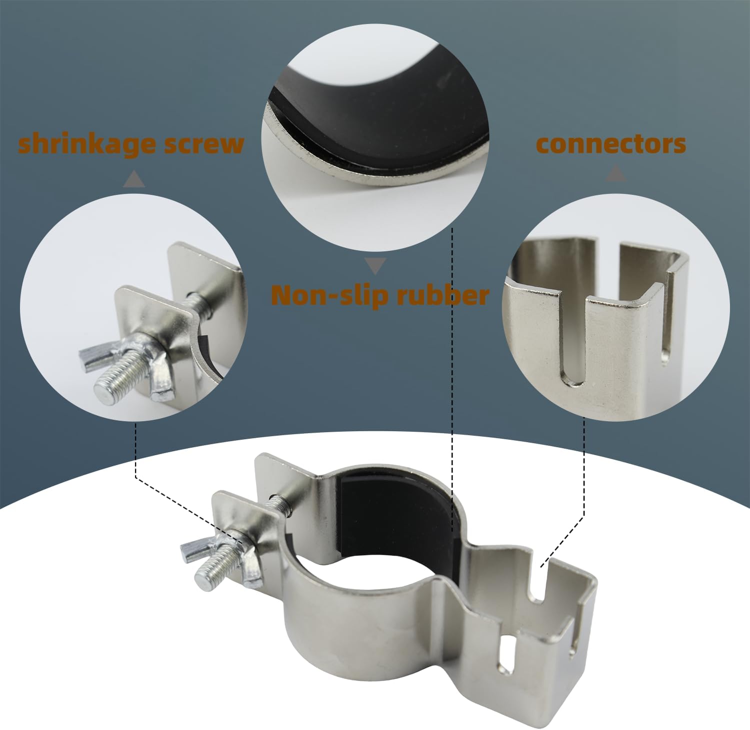 2 Pcs Adjustable Upright Pipe and Drape Clamps, Crossbar Pipe Clamp Bracket Compatible with 1.5" or 2" Diameter Pipes, Ideal for Weddings, Banquets and Events