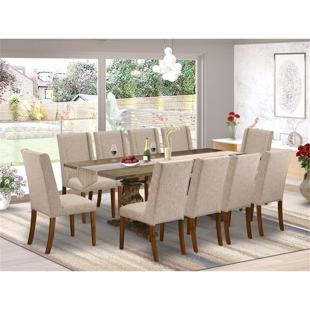 Set Tavolo Da Pranzo Rotondo 3 Pezzi Con 2 Sedie Parson, Piedistallo In Legno Di Mogano E Imbottitura In Pelle Rossa Mattone, Stile Moderno Per Cucina E Sala Da Pranzo - 2