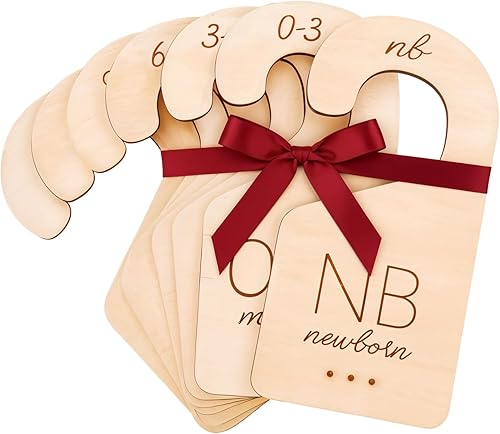 Divisores de ropa de bebé para armario, divisores de tamaño de madera para recién nacidos a 24 meses, organizador de guardería, tamaño grande de