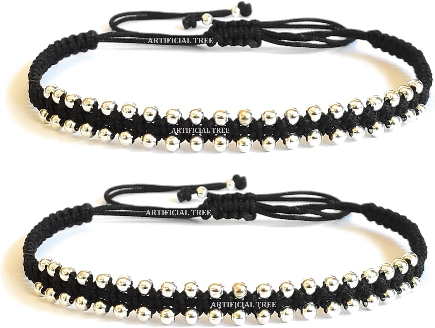 Handmade Black Thread ball Charms Nazariya Anklet | Payal For Women Girls