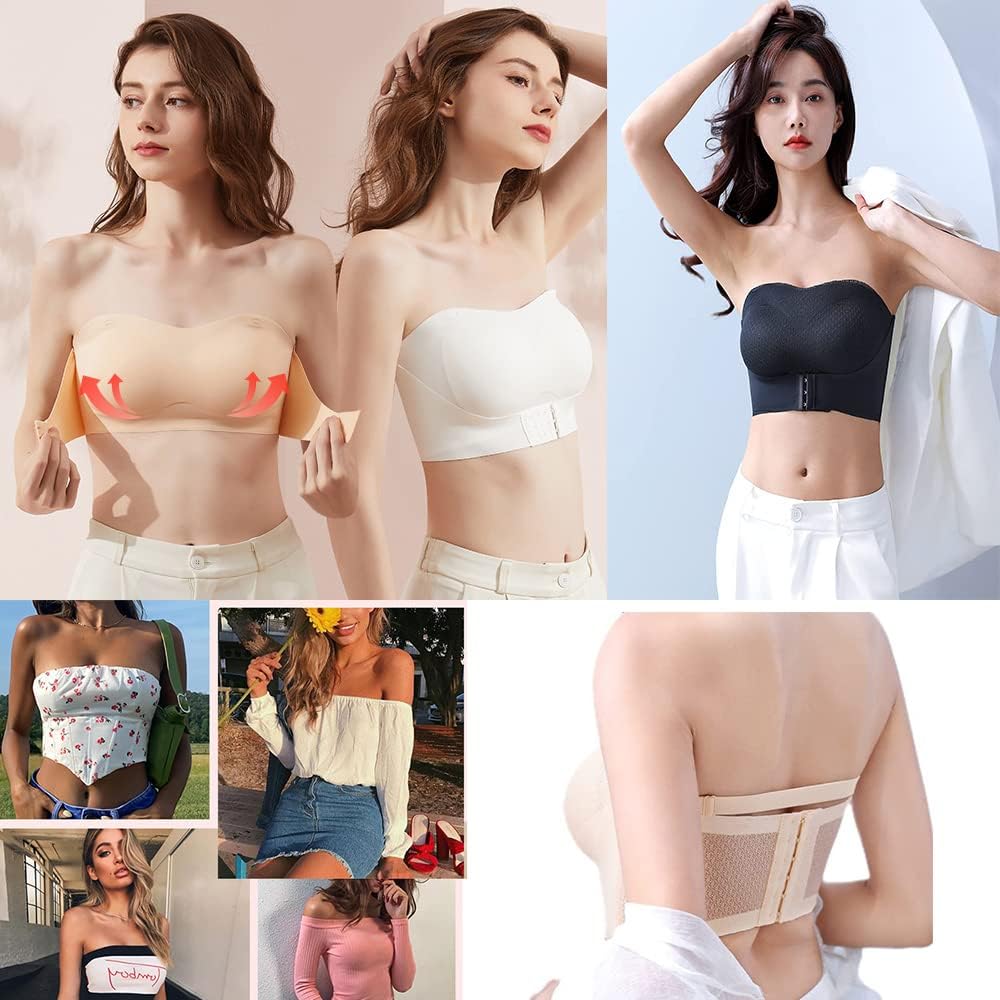Nuove Donne Reggiseni Senza Spalline con Top Senza Cuciture Reggiseno Anteriore Fibbia Reggiseno Antiscivolo