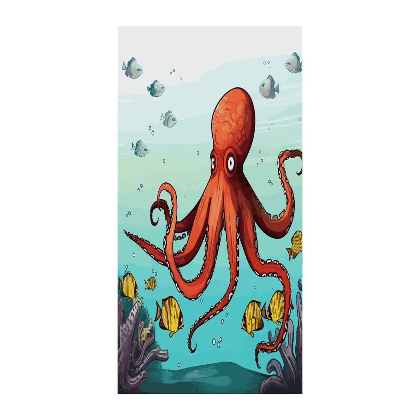 Fekiloot Style Giant Octopus Door Curtain Room Divider Curtains