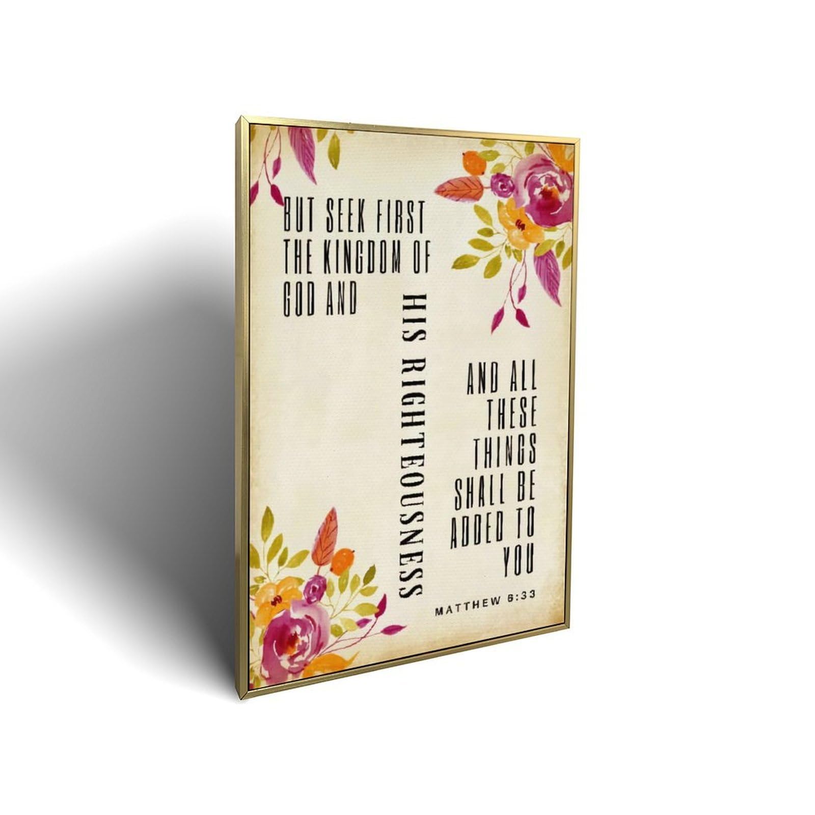 Matthew 6 33 Scripture Wall Art But Seek First Framed Canvas Wall Art