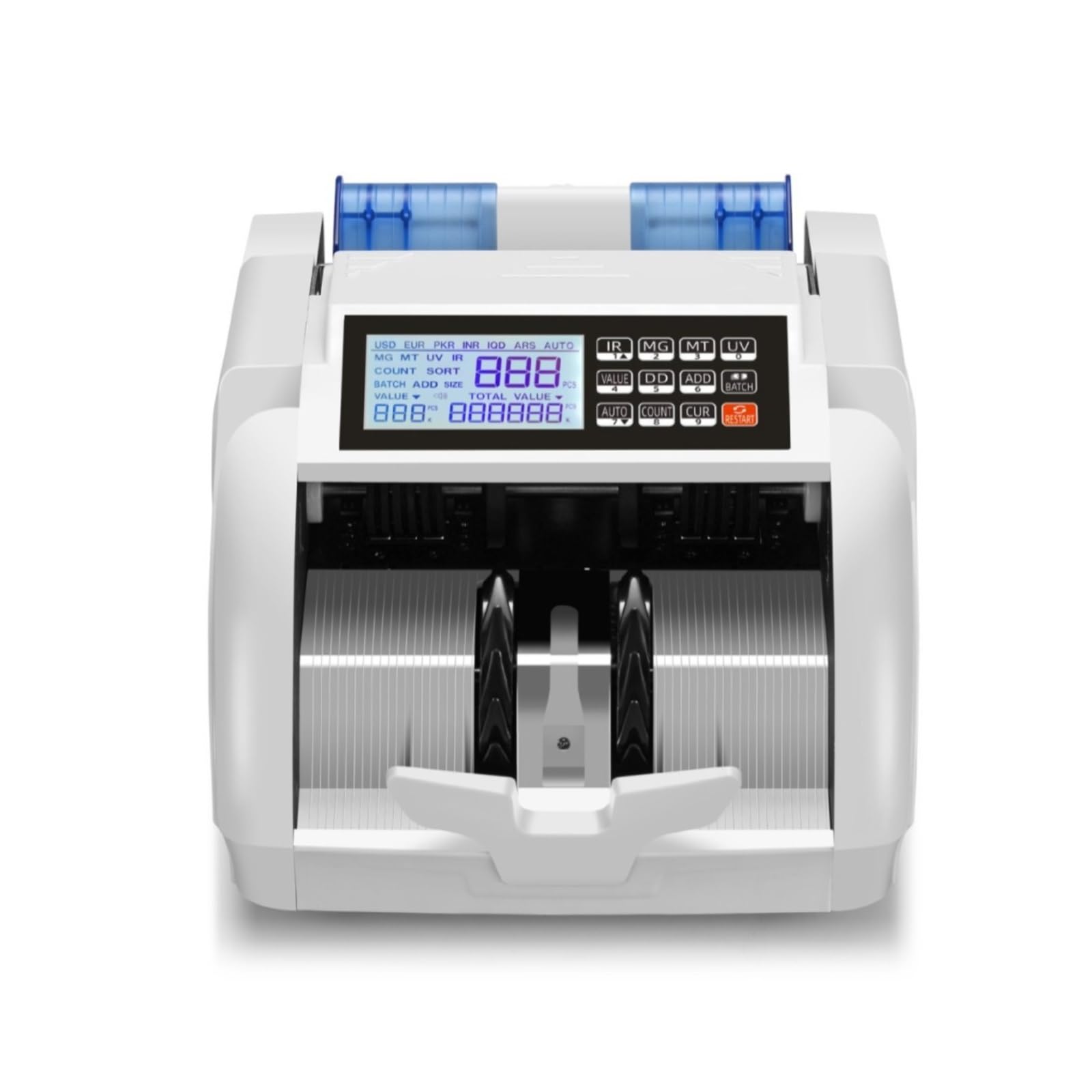 Contatore di banconote multivaluta con doppio display, scanner contanti compatto per la vendita al dettaglio,Rilevamento preciso