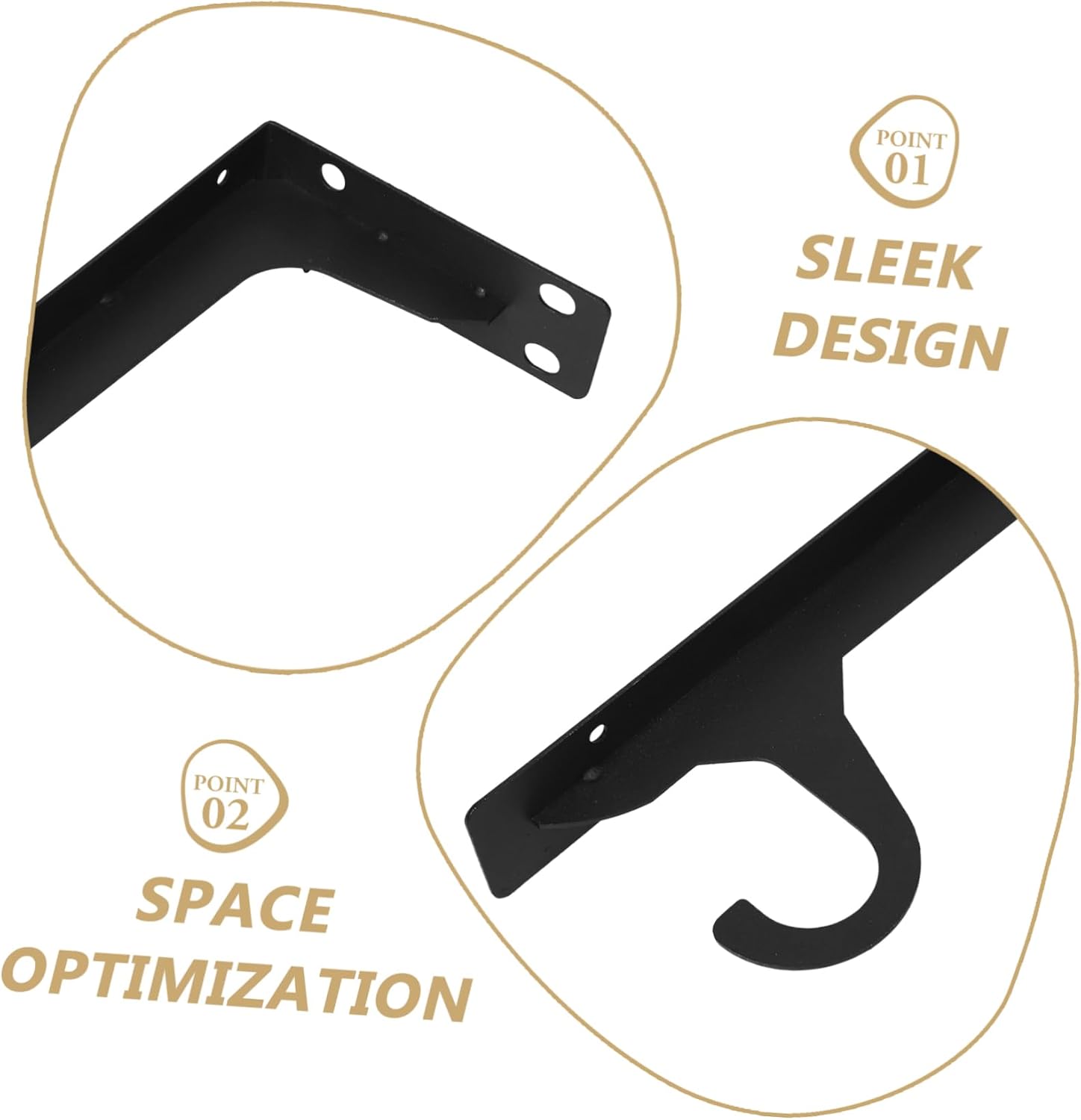 VALICLUD 2pcs Heavy Duty Wall Mount Closet Rod Brackets Metal Shelf Support for Wardrobe Rails Hanging Clothes Bedroom Living Storage Minimalist Design Strong Load Capacity