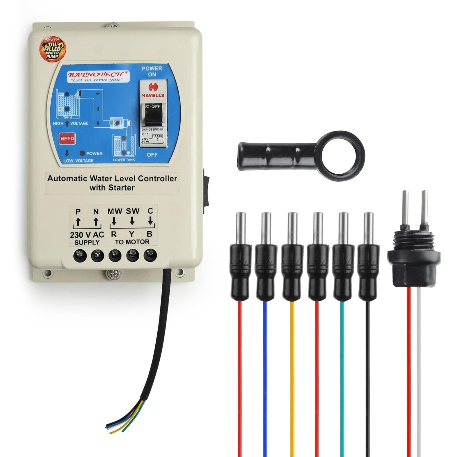 RATNOTECH Fully Automatic Borewell & Sump Pump Starter with Water Level Controller | Dry Run Protection | Voltage Protection| Auto/Manual Mode | 15 MONTHS WARRANTY (2 HP With 72MFD CAPACITOR)-image-5