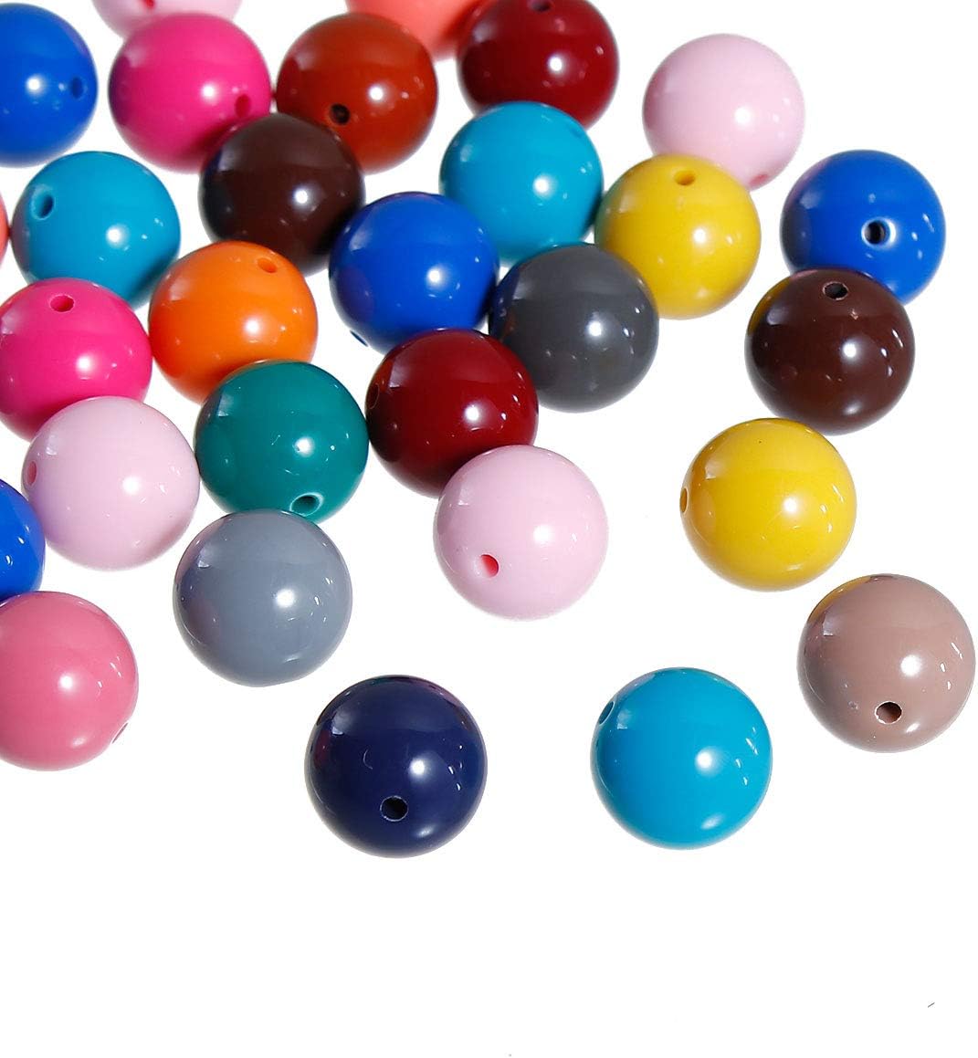 200 Round Multicolor Acrylic Beads 14mm Diameter with 1.5mm Hole - Image 3