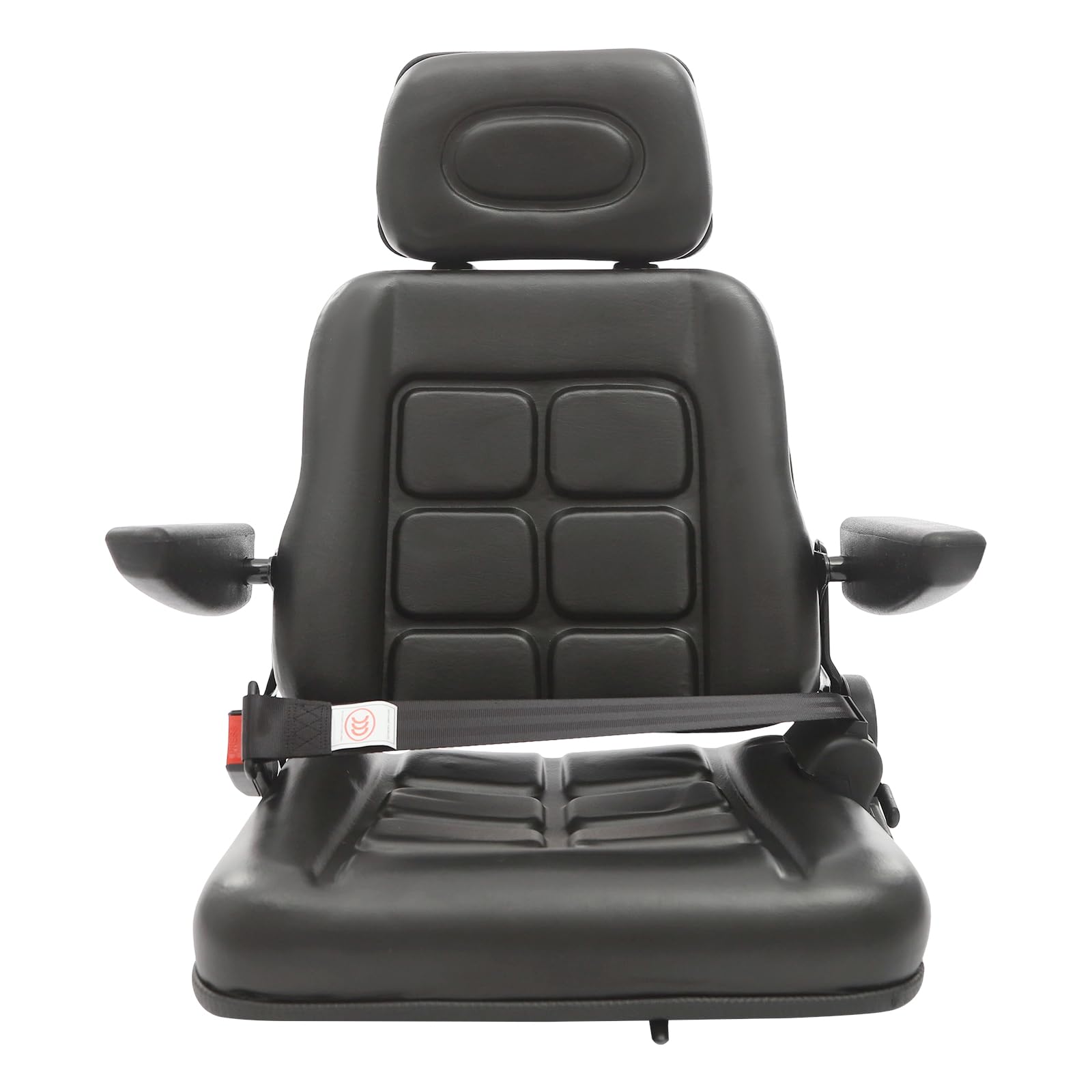 Siège de tracteur universel avec accoudoirs, appui-tête et ceinture de sécurité automatique - Siège de chariot élévateur - Noir