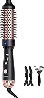Zavarea 1.5 Inch Thermal Brush: Heated Round Curling Iron with 800M Negative Ions, 4 Temps, Dual Voltage for Frizz-Free Shiny Volume