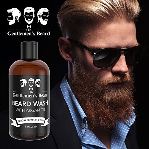 Beard Wash Shampoo With Argan Oil - Aids Growth And Volume - Beard Shampoo & Softener For Men With Essential Oils - Best Beard Grooming Products For All Types Of Beards - Handcrafted In The Usa #TOP1