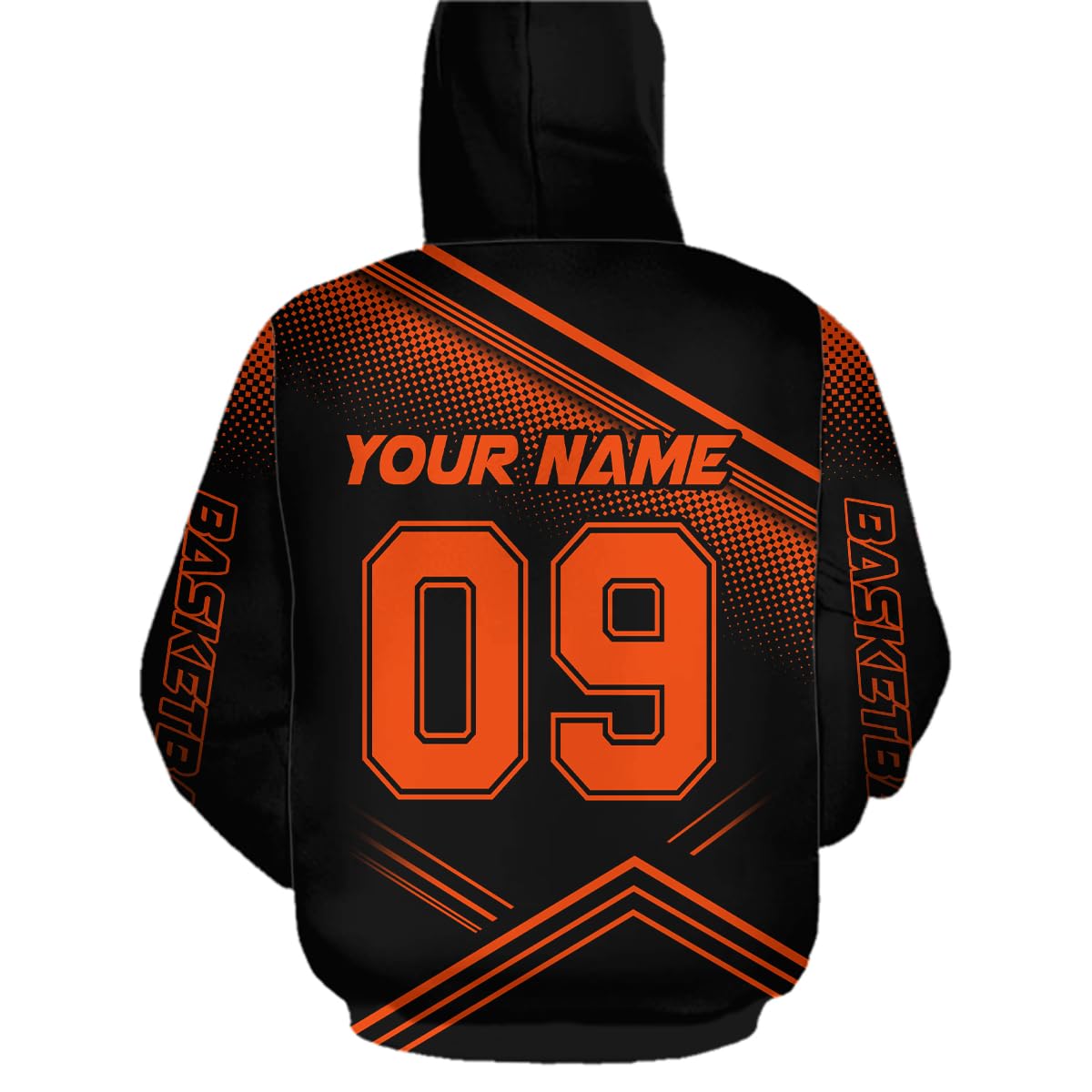 PIONAMZIOZ Basketball Hoodie Basketball Spirit Wear Customize Hoodie with Team & Colors Hooded Sweatshirt for Men Women Youth (US, Alpha, Small, 5X-Large, Regular, Regular, orange)