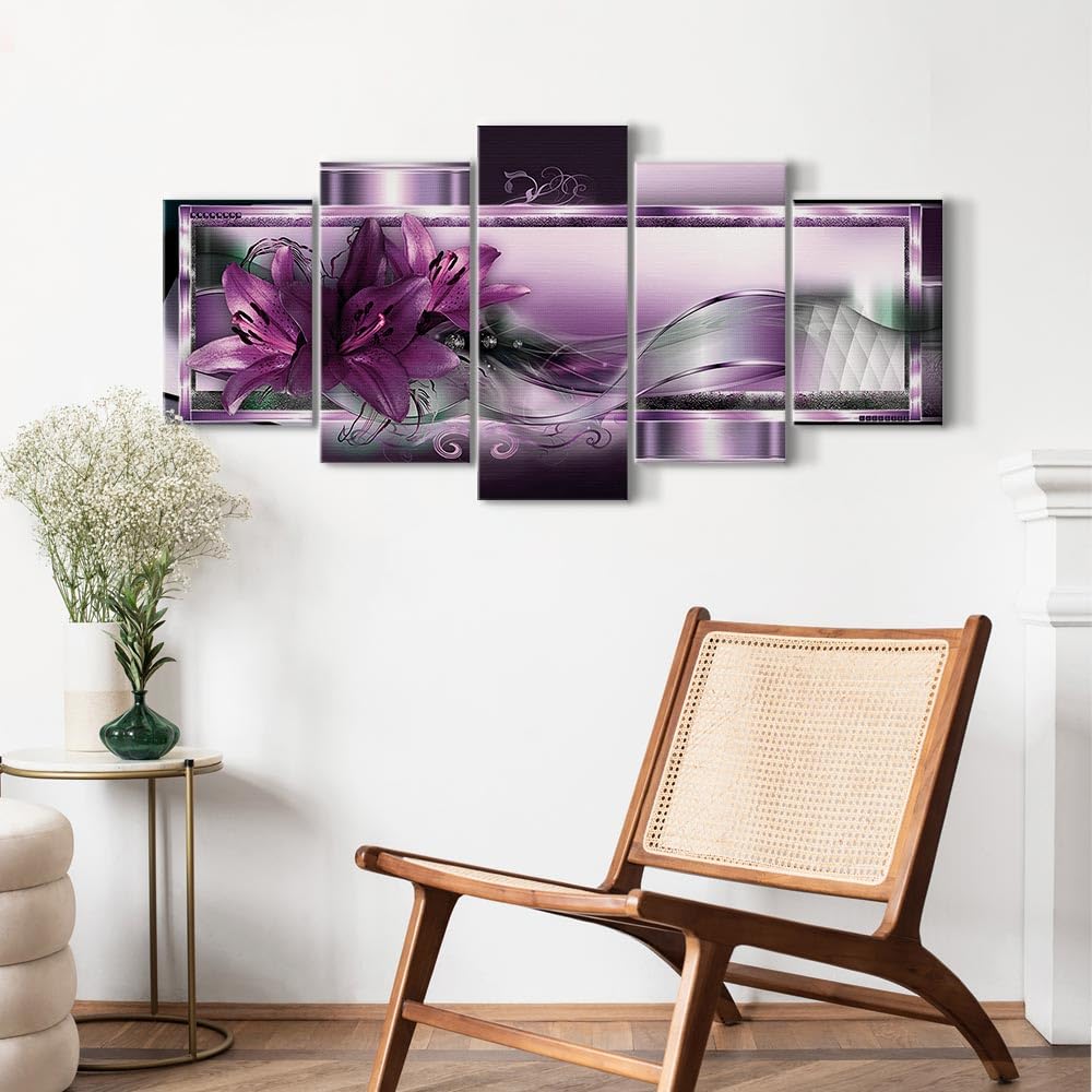 B&D XXL - Quadri Moderni per Soggiorno Grandi, Fiori Astratto, 200x100 cm
