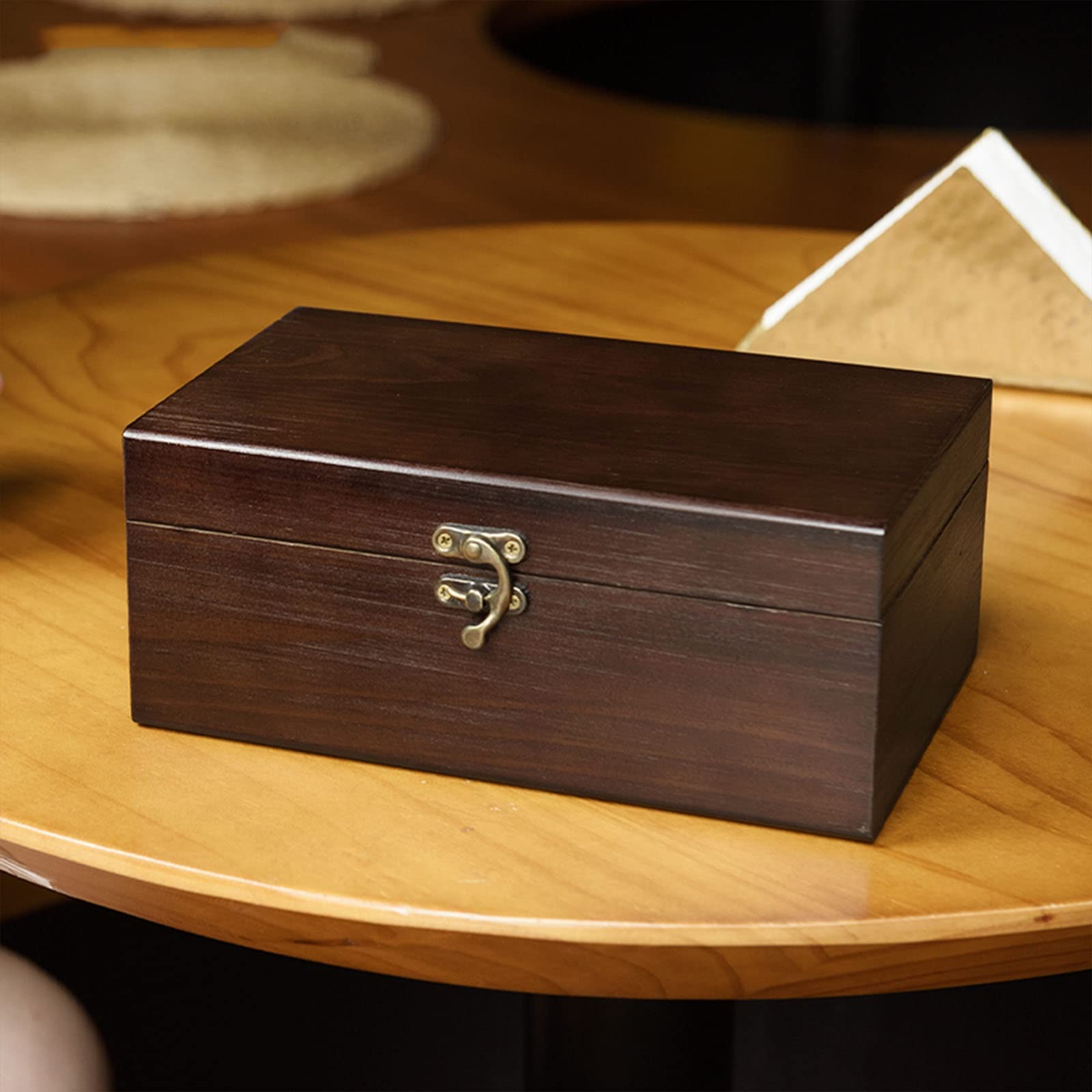 pudełko do szycia, drewniane pudełko do szycia, vintage wielofunkcyjny mały drewniany organizer na materiały biurowe zestawy do szycia i akcesoria dla początkujących podróżników (kolor: brązowy