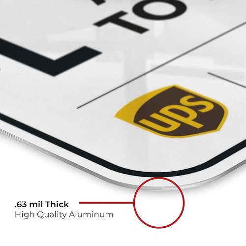 Vista 450 de Cartel de entrega del paquete, letrero de instrucciones de entrega, 10 x 7 pulgadas, aluminio 040 libre de óxido, resistente a la decoloración