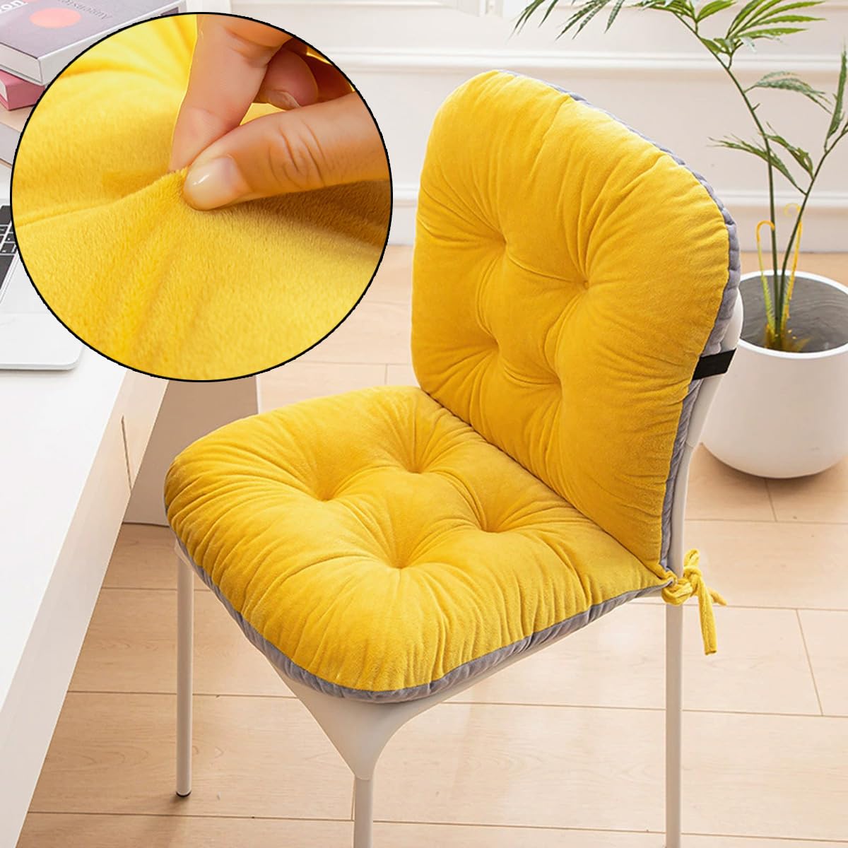 Cuscino per sedia a schienale basso, per giardino, supporto per la schiena, cuscini con cintura elastica, sala da pranzo, ufficio, patio, poltrona reclinabile, sgabelli (verde, 80 x 45 cm, 2 pezzi)