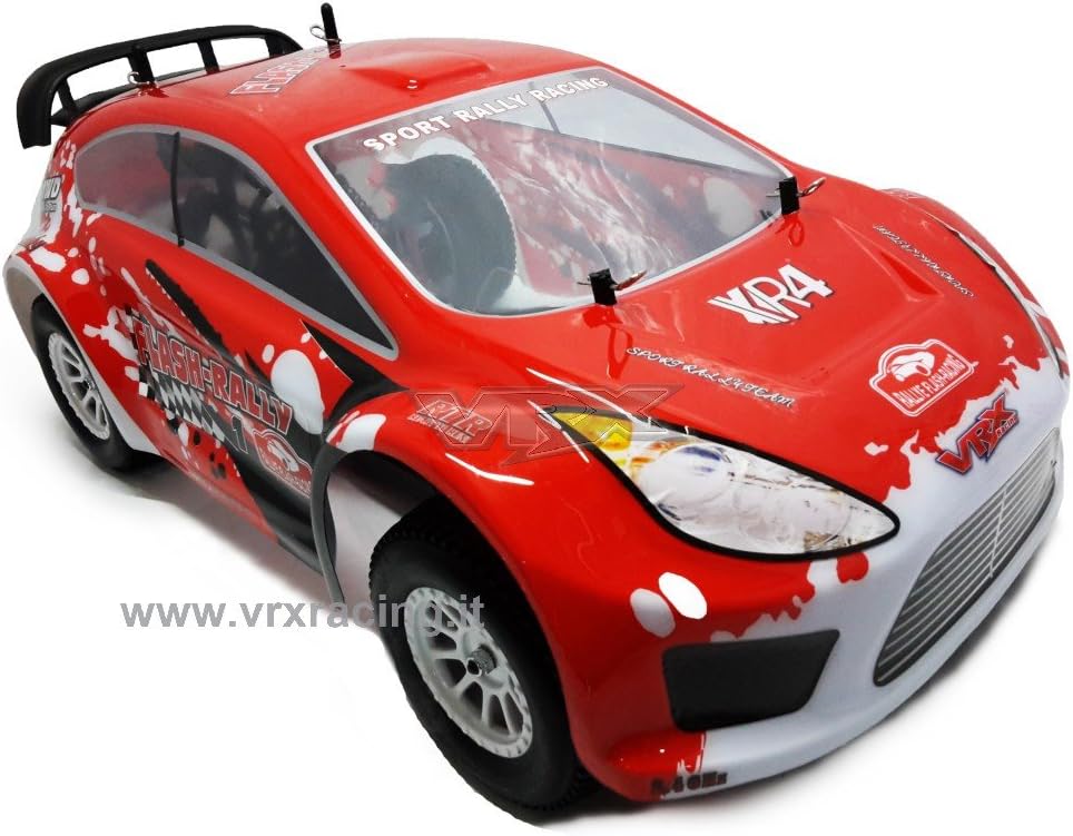 VRX Road Flash Rally 1/10 with Blow Motor GO18 with 2-Speed Gearbox N2 with Metal Frame Radio 2.4GHz 4WD RTR Red Body R0159R