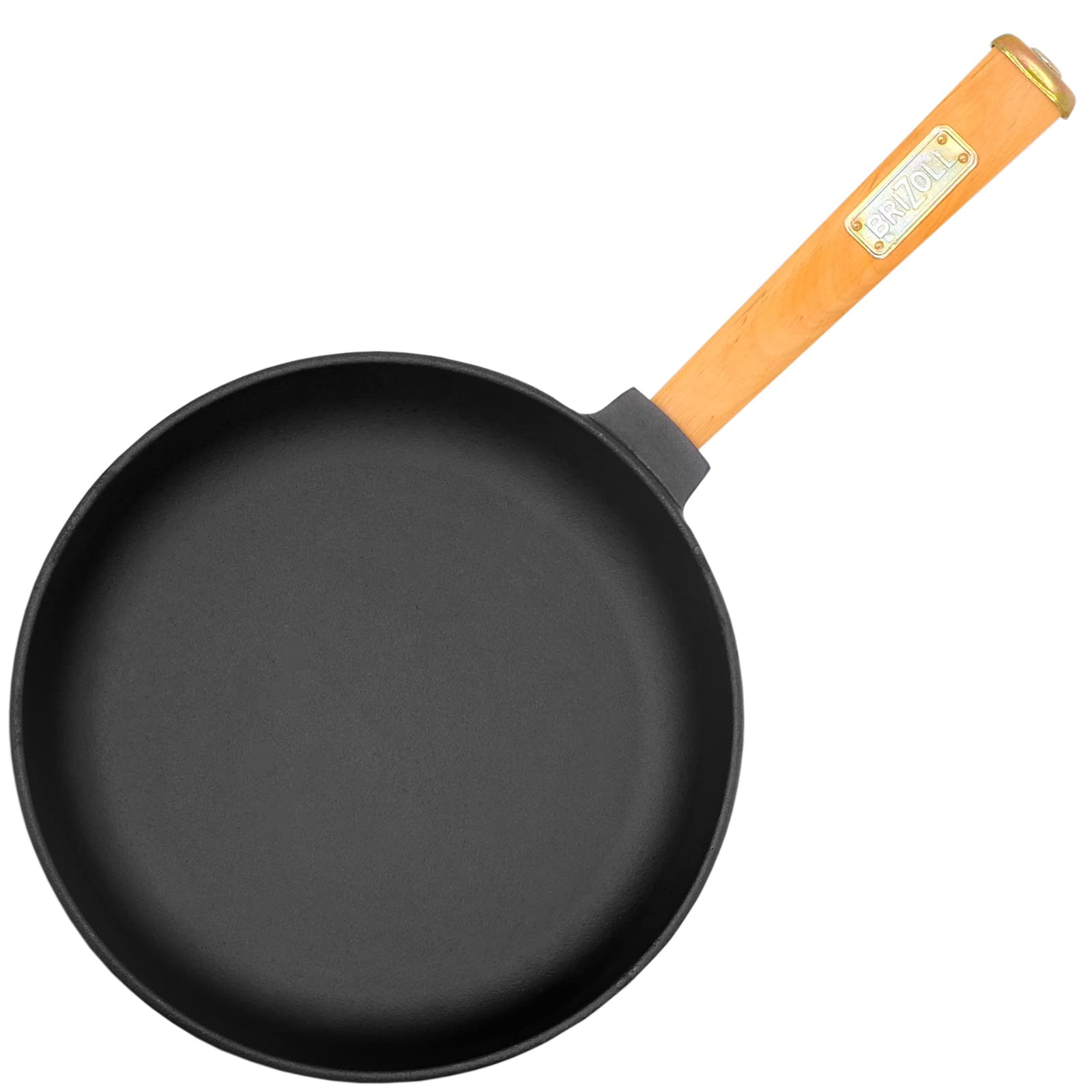 YuLiMirich Gusseisenpfanne 20 Cm - Grillpfanne Mit Holzgriff Für Alle Herdarten