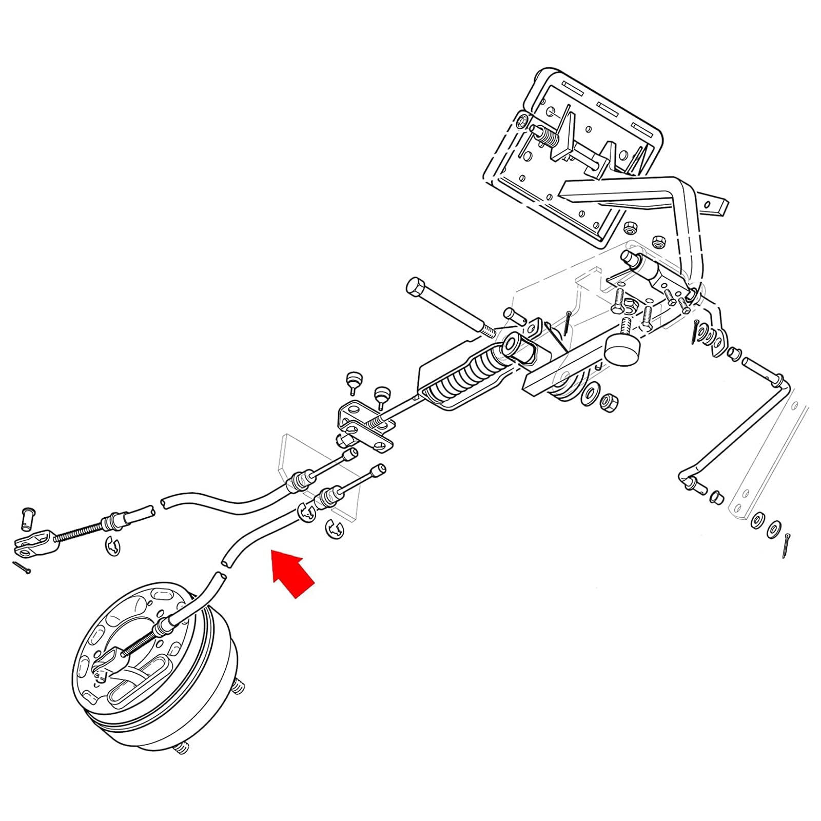 EZGO TXT Bremszug-Set, Beifahrer- und Fahrerseite, Edelstahlkern für Marathon Medalist Golfwagen 1994-2008 Gas & Elektro OEM 70969-G03
