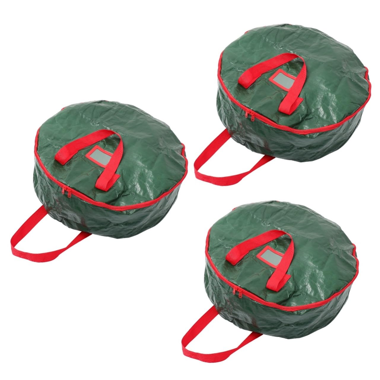 Unomor 3pcs Christmas Wreath Storage Bag Premium Round Plastic Storage Container for Holiday Decor for Wreaths and Ornaments and Easy to Use