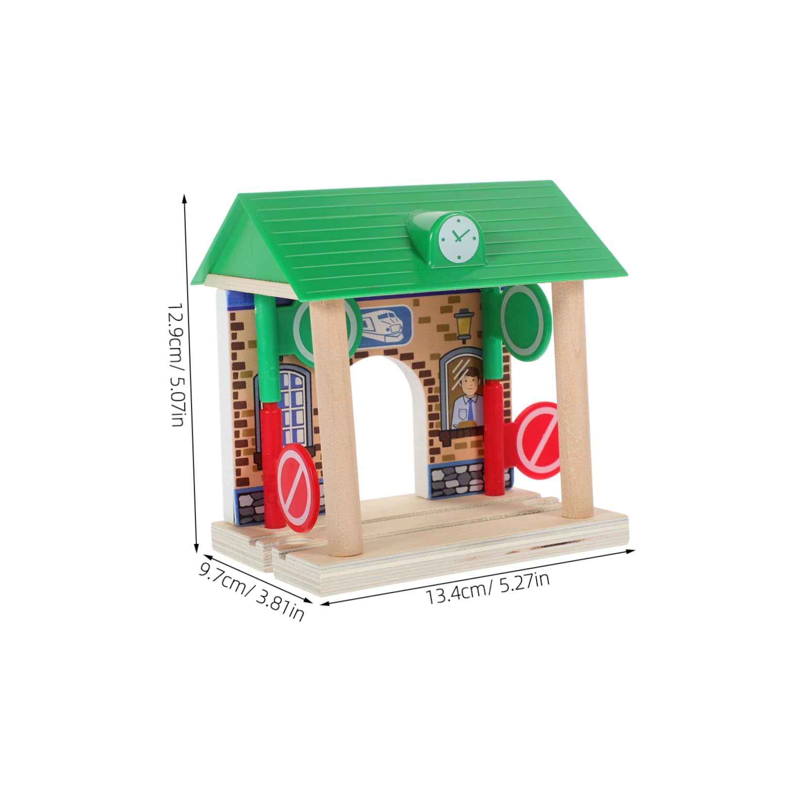 IMIKEYA de Gare décoratif Voie ferrée Trains de Station de Jeu modèle de Station de Simulation de Gare pour Les Enfants modèle de de Bricolage de Bois