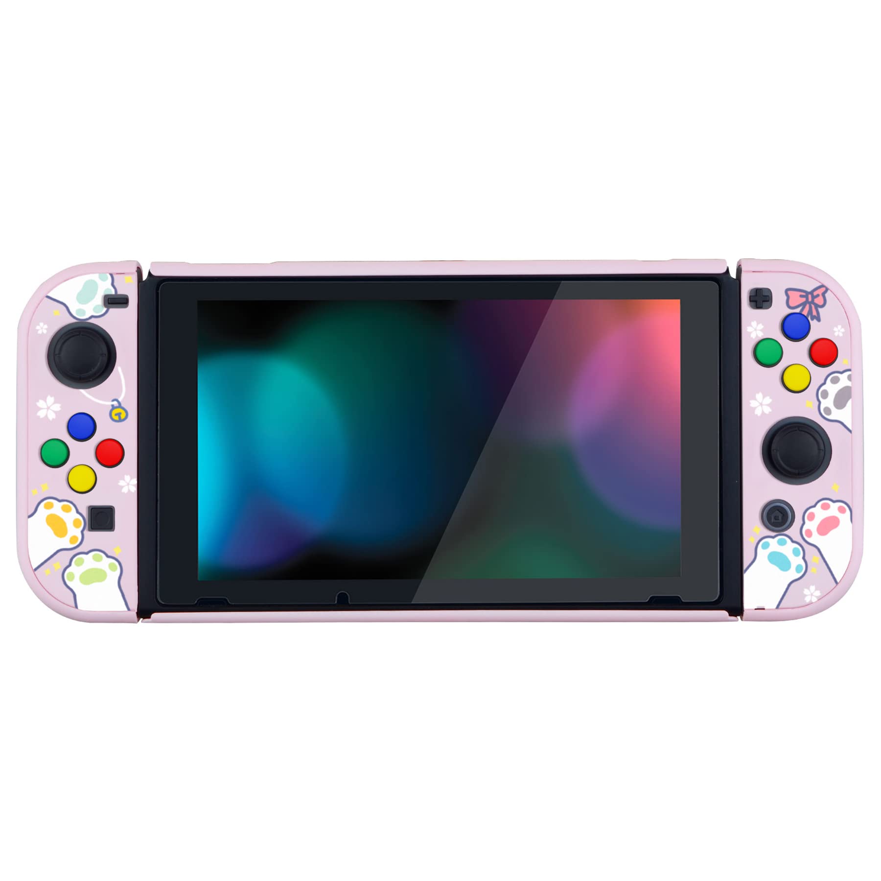 PlayVital Custodia Cover per Nintendo Switch, Copertura Protettiva Rigida Separabile Shell Protezione Compatibile con Nintendo Switch, Gattini Affamati