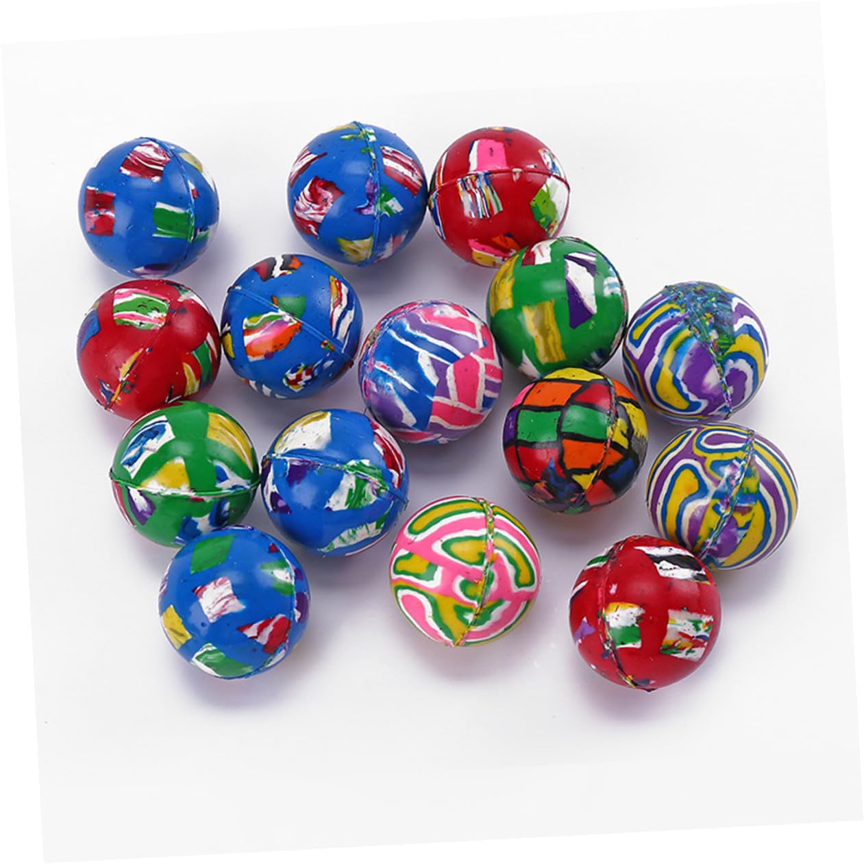 BESPORTBLE Palle Rimbalzanti in Gomma 32mm, 100 Pezzi per Bambini | Gioco e Macchine a Uovo Intrecciato, Forte Elasticità, senza Odore Stile Casuale